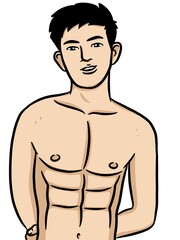 Fototapeta premium cartoon cute man on white background