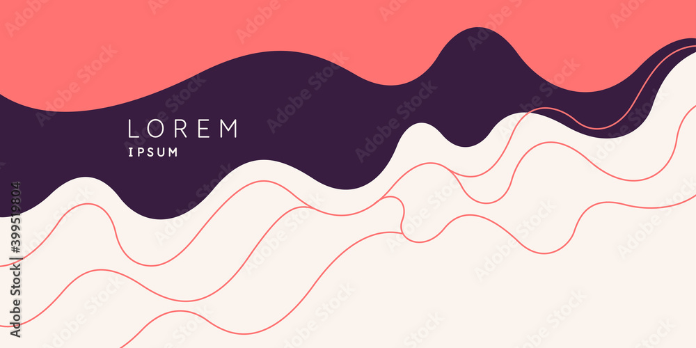 Poster poster with dynamic waves. vector illustration in minimal style. abstract background.