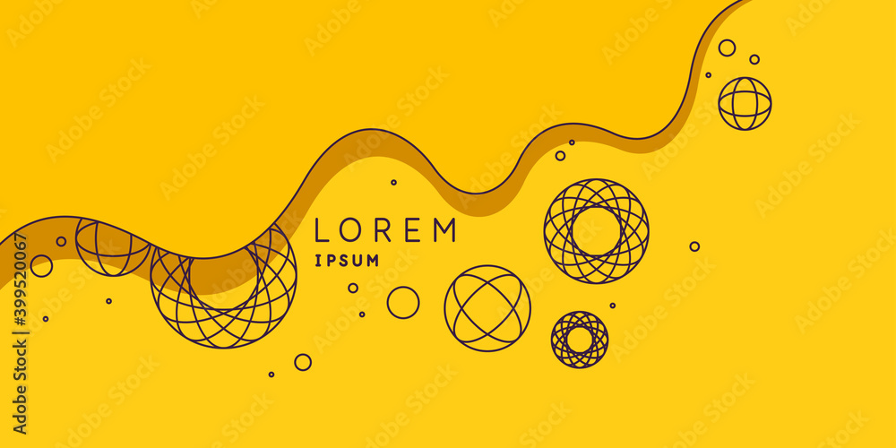 Poster poster with dynamic waves. vector illustration in minimal style. abstract background.