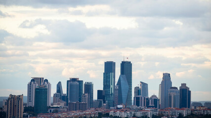 Fototapeta premium View of the Istanbul at cloudy weather, Turkey