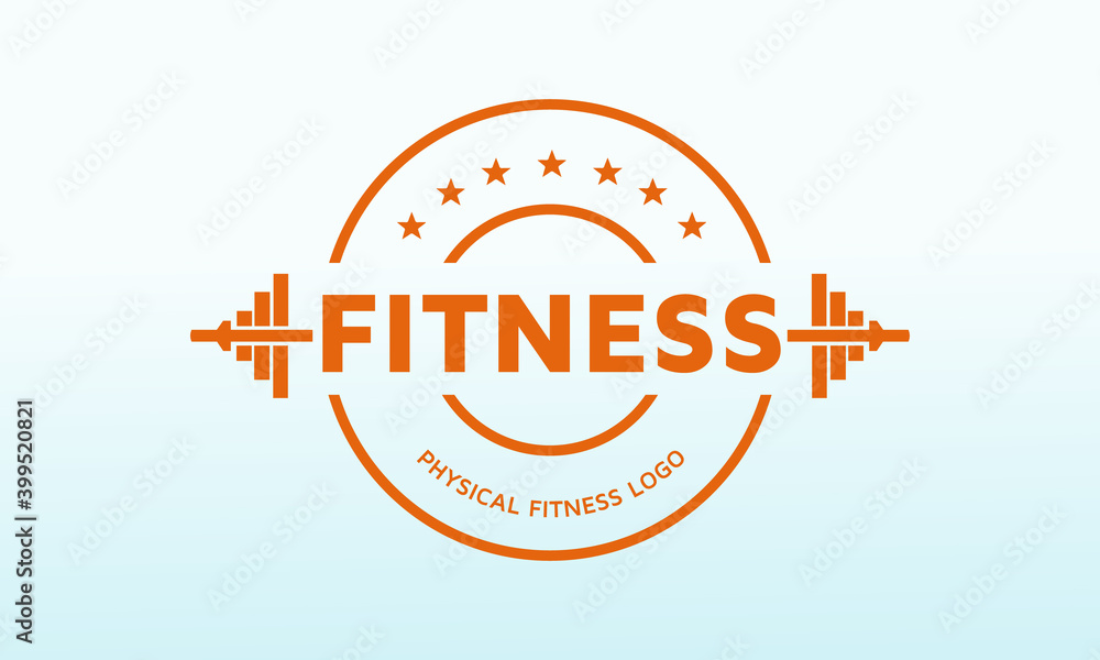 Wall mural Club fitness vector logo design, fitness logo design, dumbbell icon, Gym Logo Ideas and Fitness Logo Designs