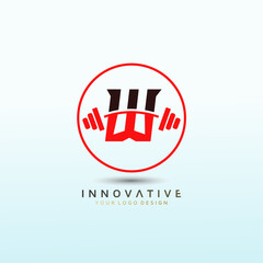 Letter W fitness vector logo design.