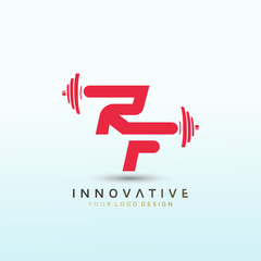 Letter RF fitness vector logo design, fitness logo design, dumbbell icon, Gym Logo Ideas and Fitness Logo Designs