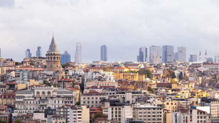 Obraz premium View of the Istanbul at cloudy weather, Turkey
