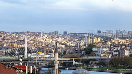 Obraz premium View of the Istanbul at cloudy weather, Turkey