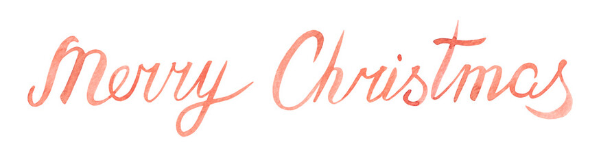 Hand drawn watercolor lettering for Christmas theme.