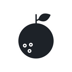Orange icon. Black isolated silhouette. Fill solid icon. Modern minimalistic design. Vector illustration. Fruits