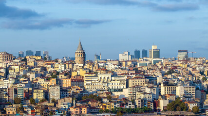View of the Istanbul at cloudy weather, Turkey
