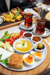 Fototapeta na wymiar Meal in a restaurant in Istanbul, Turkey