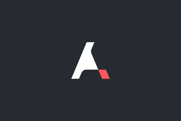 Minimal Modern Abstract Letter A Dark Background Logo Template