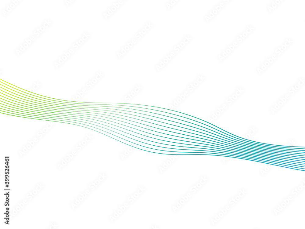 Poster abstract colored wave element line art vector illustration isolated on white background. smooth stri
