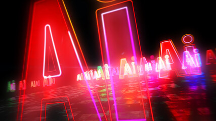 Artificial intelligence abstract 3d illustration
