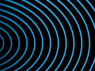 Abstract black wave lines background. Art linear vector illustration isolated on black. Smooth stripe or curved wavy elements.