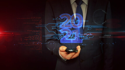 2021 year abstract concept 3d illustration