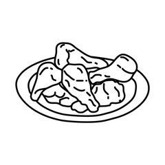 Buffalo Wings Icon. Doodle Hand Drawn or Outline Icon Style