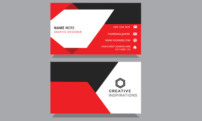 Corporate creative and clean professional double sided business card template.