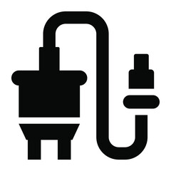 
Plug icon, vector of car accessory in solid style 
