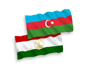 Flags of Tajikistan and Azerbaijan on a white background