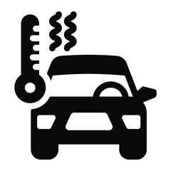 Car heat vector style, icon of car temperature 