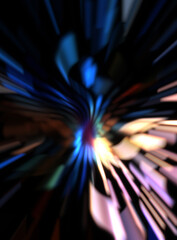 Light particle trails. Light explosion star with glowing particles and lines. Beautiful moving abstract rays background.