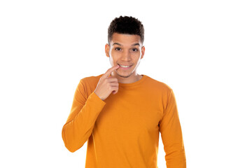 Latin guy with short afro hair