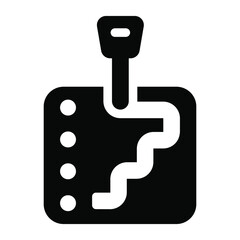 
Car automatic gear icon style, gear selector 
