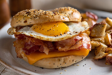 Breakfast Sandwich on a Bagel