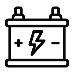 
A vector of car battery, auto battery in solid style 
