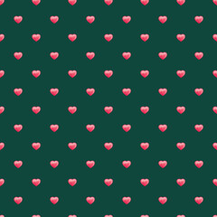 Watercolor hand painted Red Hearts Seamless Pattern. Holiday Texture, Abstract Background for Valentine's Day, Birthday, Mother's Day, Love design, wrapping paper, textile, greeting card, invitations