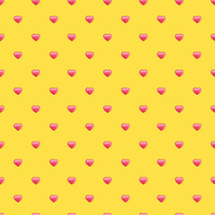 Watercolor hand painted Red Hearts Seamless Pattern. Holiday Texture, Abstract Background for Valentine's Day, Birthday, Mother's Day, Love design, wrapping paper, textile, greeting card, invitations