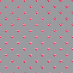 Watercolor hand painted Red Hearts Seamless Pattern. Holiday Texture, Abstract Background for Valentine's Day, Birthday, Mother's Day, Love design, wrapping paper, textile, greeting card, invitations