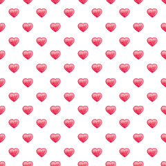 Watercolor hand painted Red Hearts Seamless Pattern. Holiday Texture, Abstract Background for Valentine's Day, Birthday, Mother's Day, Love design, wrapping paper, textile, greeting card, invitations
