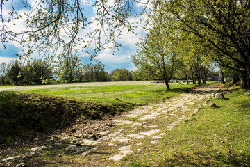 Carsule, Archaeological Park in Italy, the ancient Roman road that runs through central Italy and its ruins