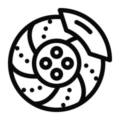 
Brake disc, an icon of brake pad 
