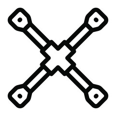 
Wheel brace, car repair tool in solid style 
