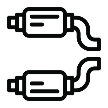 
Exhaust Pipe Icon In Editable Filled Style 
