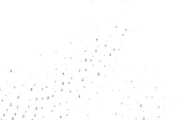 Light Blue, Green vector template with musical symbols.