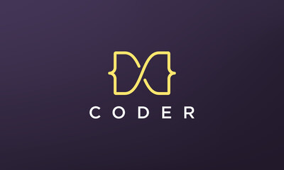 programming code technology logo in a simple and modern style