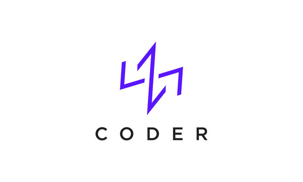 programming code technology logo in a simple and modern style