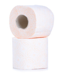 Roll toilet paper on white background isolation