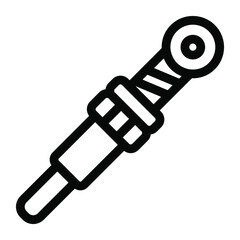 
Flexible spring vector in modern filled style, shock absorber 
