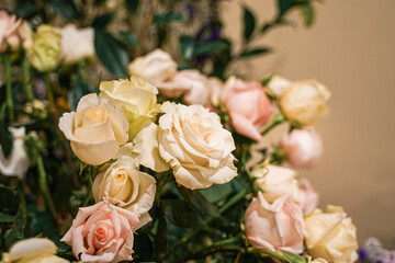 flower arrangement of a birthday party in a planter