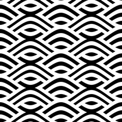 Vector geometric seamless pattern. Modern geometric background with wavy stripes.