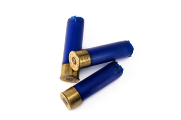 casings shotgun cartridges blue isolated