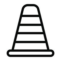 Traffic cone solid design showing under construction and under maintenance concept