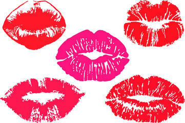  Lipstick Kisses Set for Printing and Cutting