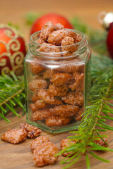 Roasted almonds in christmassy dekoration
