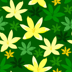 Fototapeta na wymiar Seamless pattern with flowers. Hand drawn floral background. Artwork for textiles, fabrics, souvenirs, packaging and greeting cards.