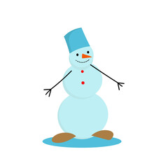 Vector cute snowman isolated on white background