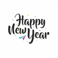 Happy New Year Calligraphy Design - Illustration